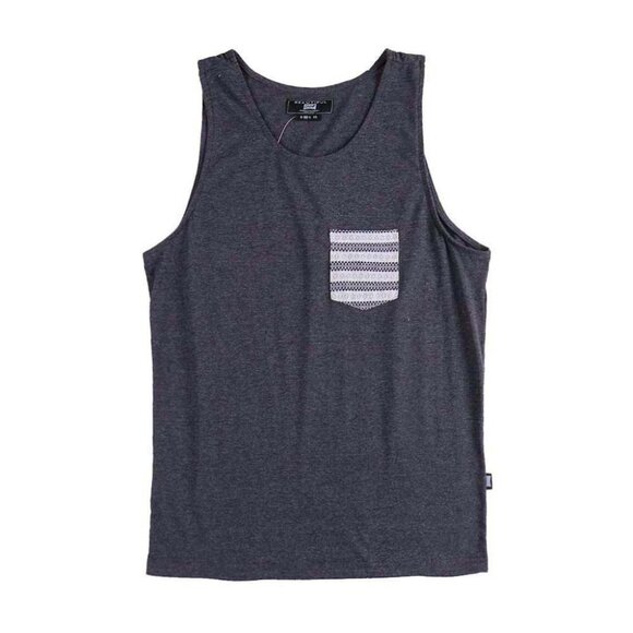 Men's Solid Color Sleeveless Tank Top with Pocket for Everyday Style Size S - Picture 1 of 7